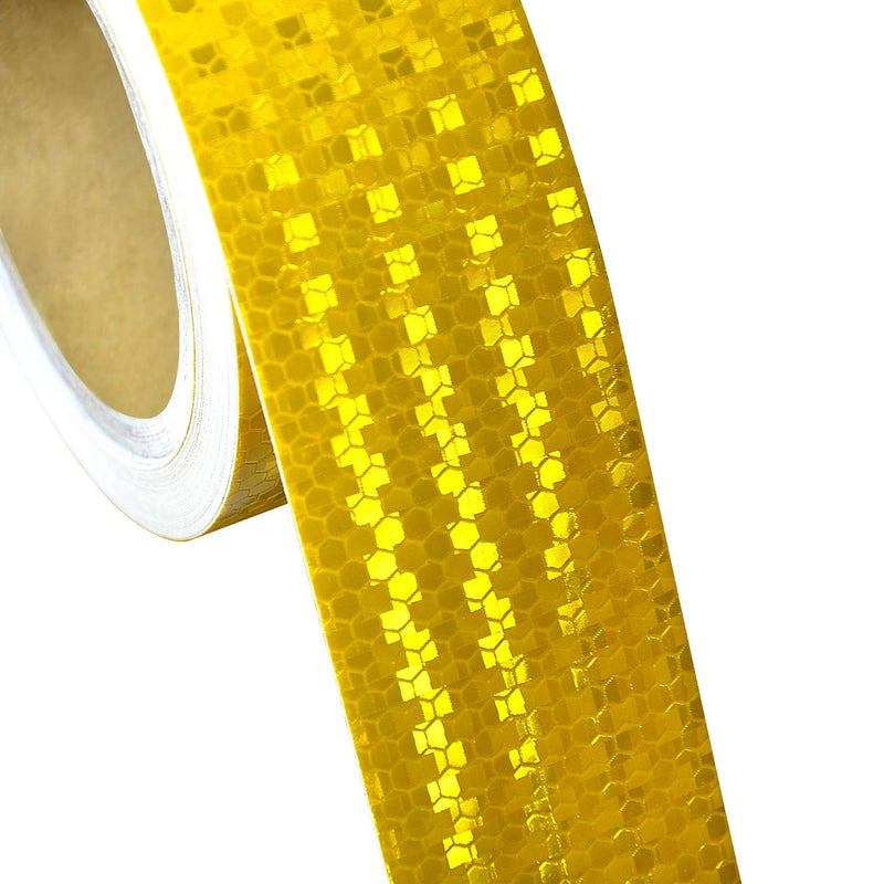 ONTWIE 30ft X 2" Reflective Safety Tape Honeycomb Yellow for Trailers 2 Inch - Reflector Conspicuity Caution Warning Sticker High Intensity Waterproof - Image 2